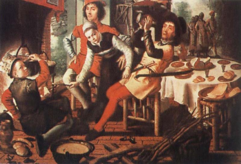 Pieter Aertsen Peasants by the Hearth Germany oil painting art